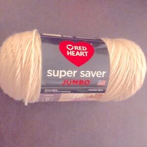 One Skein of RED HEART SUPER SAVER JUMBO Yarn. 14 oz. 4 Medium.ARAN color. NWT